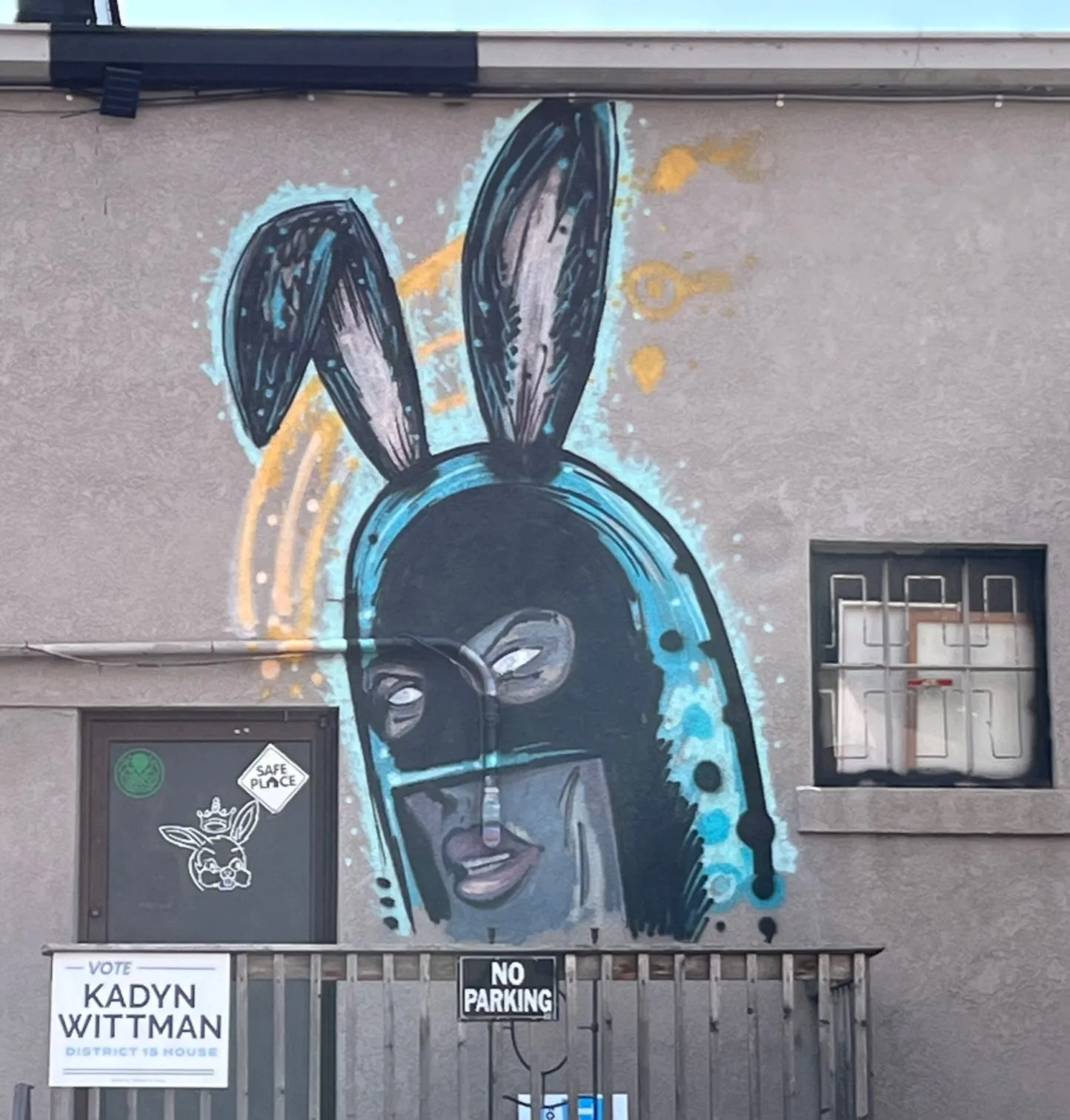 Mural: Person in Bunny Hat