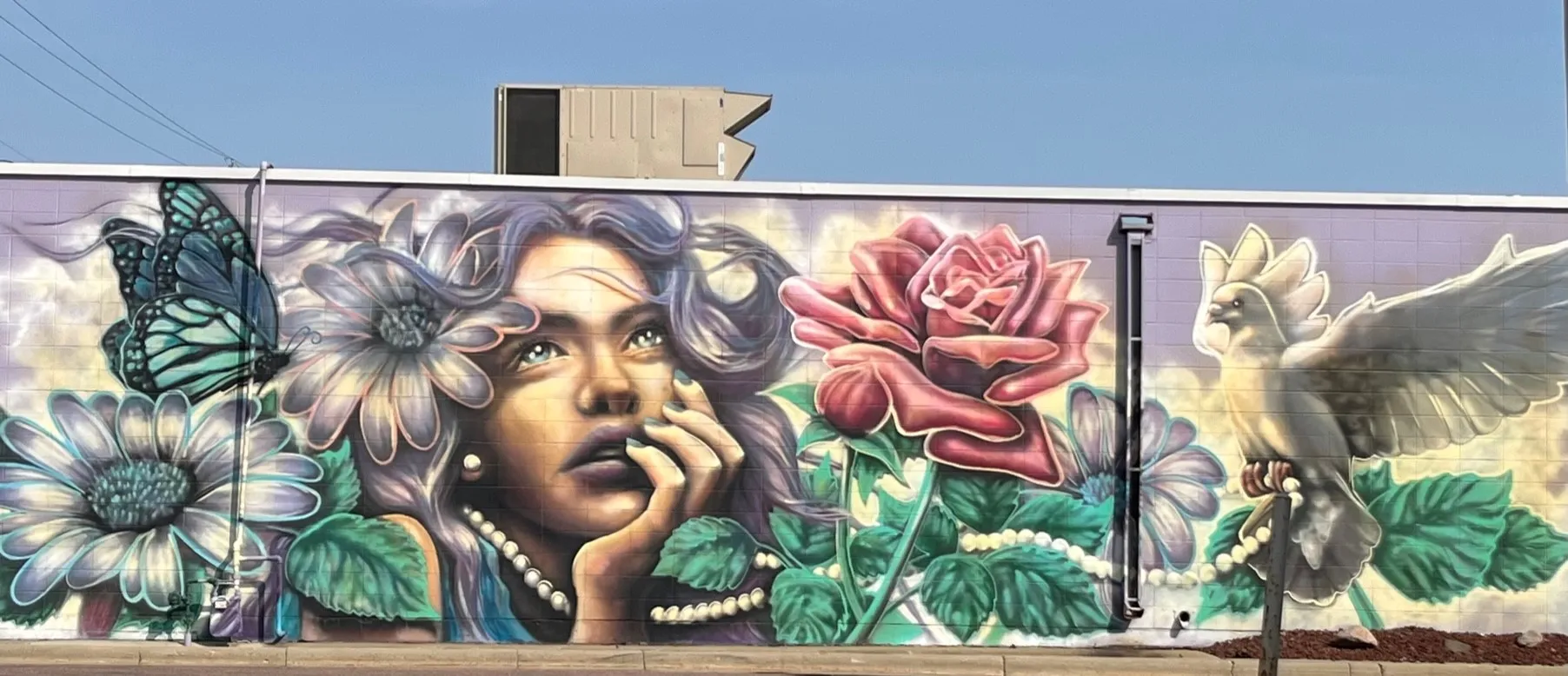 Mural: Woman & Flowers